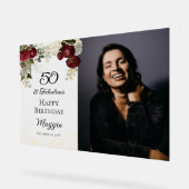 50 et Fabulous Glam Rose Floral fête d'anniversair (Angle)