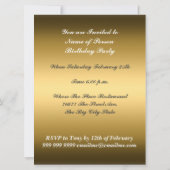 50 et Fabulous Gold Anniversaire Invitation (Dos)