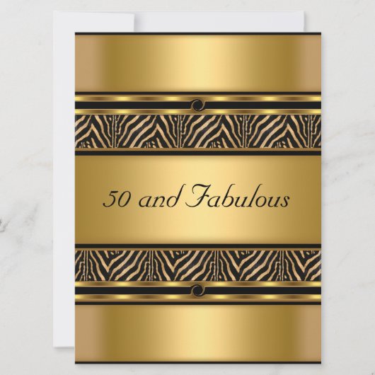 50 et Fabulous Gold Anniversaire Invitation (Devant)