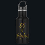 50 et Fabulous Gold Foil Bouteille d'eau d'anniver<br><div class="desc">50 et Fabulous Gold Foil Bouteille d'eau d'anniversaire pour fête d'anniversaire</div>