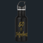 50 et Fabulous Gold Foil Bouteille d'eau d'anniver<br><div class="desc">50 et Fabulous Gold Foil Bouteille d'eau d'anniversaire pour fête d'anniversaire</div>