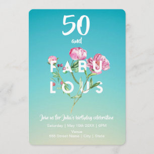 50 et FABULOUS Invitation d'anniversaire