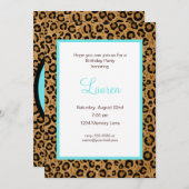 50 Et Fabulous Leopard Birthday Invitation (Devant / Derrière)