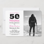 50 et Fabulous Party Invitation avec B&W Photo (Devant)