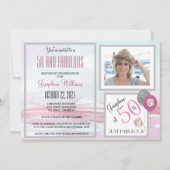 50 et Fabulous Party Invitation rose (Devant)