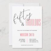 50 et Fabulous Photo 50e Anniversaire Invitation (Devant)