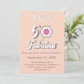 50 et Fabulous rose Anniversaire Invitation Super (Debout devant)