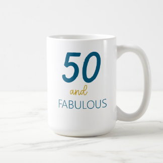 50 et Fabulous Turquoise et Gold Mug