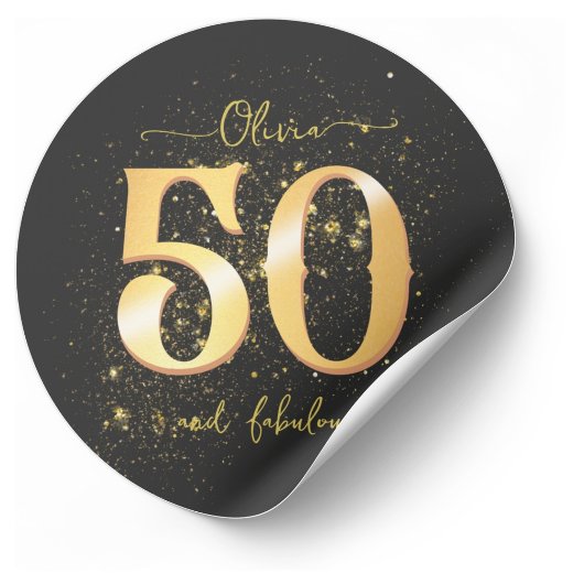 50 et Sticker en or et noir fabuleux