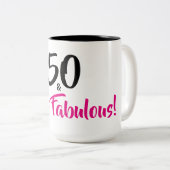 50 et tasse de café fabuleuse d'anniversaire (Devant droit)
