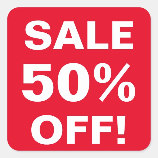 50 % Étiquette de prix hors vente pour magasin de (Devant)