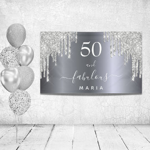 50 fabelachtige verjaardag mousserend glitter Silv Spandoek