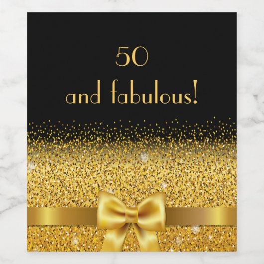 50 fabelachtige zwarte goudboegelegante naam wijn etiket (Enkel label)