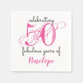 50 fabuleuses serviettes en papier rose 50e annive (Devant)