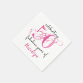 50 fabuleuses serviettes en papier rose 50e annive (Coin)