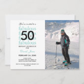 50 & Fabuleux 50e anniversaire Invitation photo (Devant)