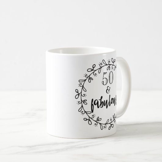 50 & Fabuleux 50e Anniversaire Mug (Devant droit)