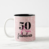 50 & Fabuleux 50e Anniversaire Mug Cadeau (Gauche)