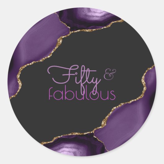 50 Fabuleux 50e Anniversaire Sticker rond Agate (Devant)
