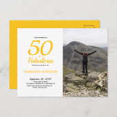 50 & Fabuleux Anniversaire Carte postale photo jau (Devant / Derrière)