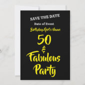 50 & Fabuleux Anniversaire Invitation de fête - (Dos)