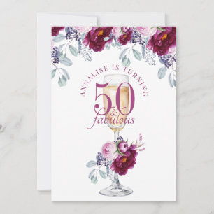 50 Fabuleux Champagne Floral Invitation Anniversai