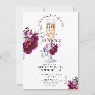 50 Fabuleux Champagne Floral Invitation Anniversai
