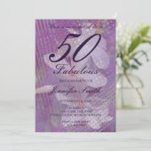 50 & Fabuleux Lavande Invitation Anniversaire (Debout devant)