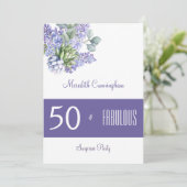50 & Fabuleux Purple Lilacs Aquarelle Invitation (Debout devant)