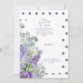 50 & Fabuleux Purple Lilacs Aquarelle Invitation (Dos)