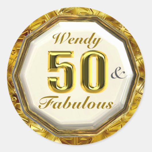 50 & Fabuleux Stickers Gold Sparkling (Devant)