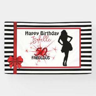 50 & FABULOUS 50e verjaardag Moderne Stripes Spandoek