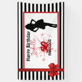 50 & FABULOUS 50e verjaardag Moderne Stripes Spandoek (Verticaal)