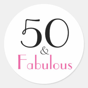 50 & Fabulous   50e verjaardag Ronde Sticker