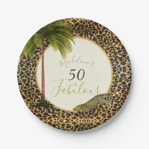 50 Fabulous 50eth Leopard Print Wild Birthday Papieren Bordje