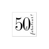 50 & Fabulous 50ste Verjaardag Typografisch Rubberstempel (Afrduk)