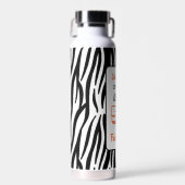 50- & Fabulous 50th Birthday Black Tiger Print Waterfles (Voorkant)