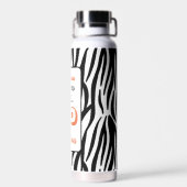 50- & Fabulous 50th Birthday Black Tiger Print Waterfles (Achterkant)