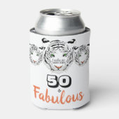 50 & Fabulous 50th Birthday Black & White Tiger Blikjeskoeler (Blikje Voorkant)