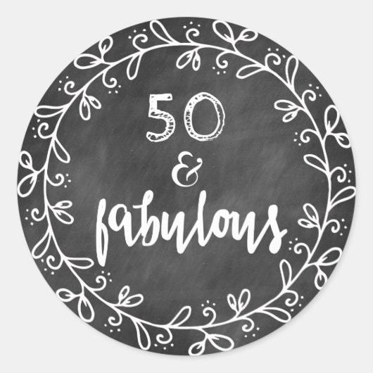 50 & Fabulous 50th Birthday Custom Stickers (Voorkant)