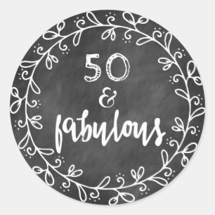 50 & Fabulous 50th Birthday Custom Stickers