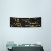 50 Fabulous 50th Birthday Party Glitter Black Spandoek (Beurs)
