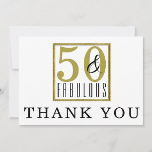 50 & Fabulous 50th Birthday Party - Hartelijk dank Bedankkaart