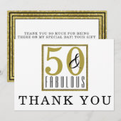 50 & Fabulous 50th Birthday Party - Hartelijk dank Bedankkaart (Voorkant / Achterkant)
