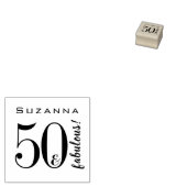50 & Fabulous 50th Verjaardag Custom Typographic Rubberstempel (Gestempeld)