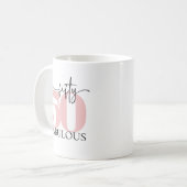 "50 & Fabulous" Anniversaire de Mug rose et noir (Devant gauche)