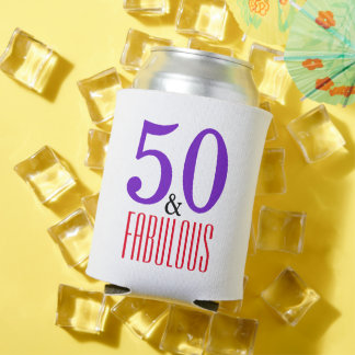50 & Fabulous Beach Verjaardag Drink Sleeve Blikjeskoeler