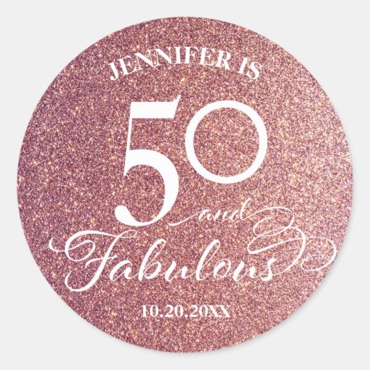 50 Fabulous Birthday Classic Round Sticker (Voorkant)