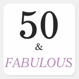 50 Fabulous Birthday Funny Quote Black Pink Vierkante Sticker