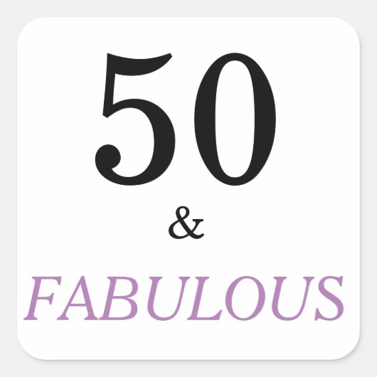 50 Fabulous Birthday Funny Quote Black Pink Vierkante Sticker (Voorkant)